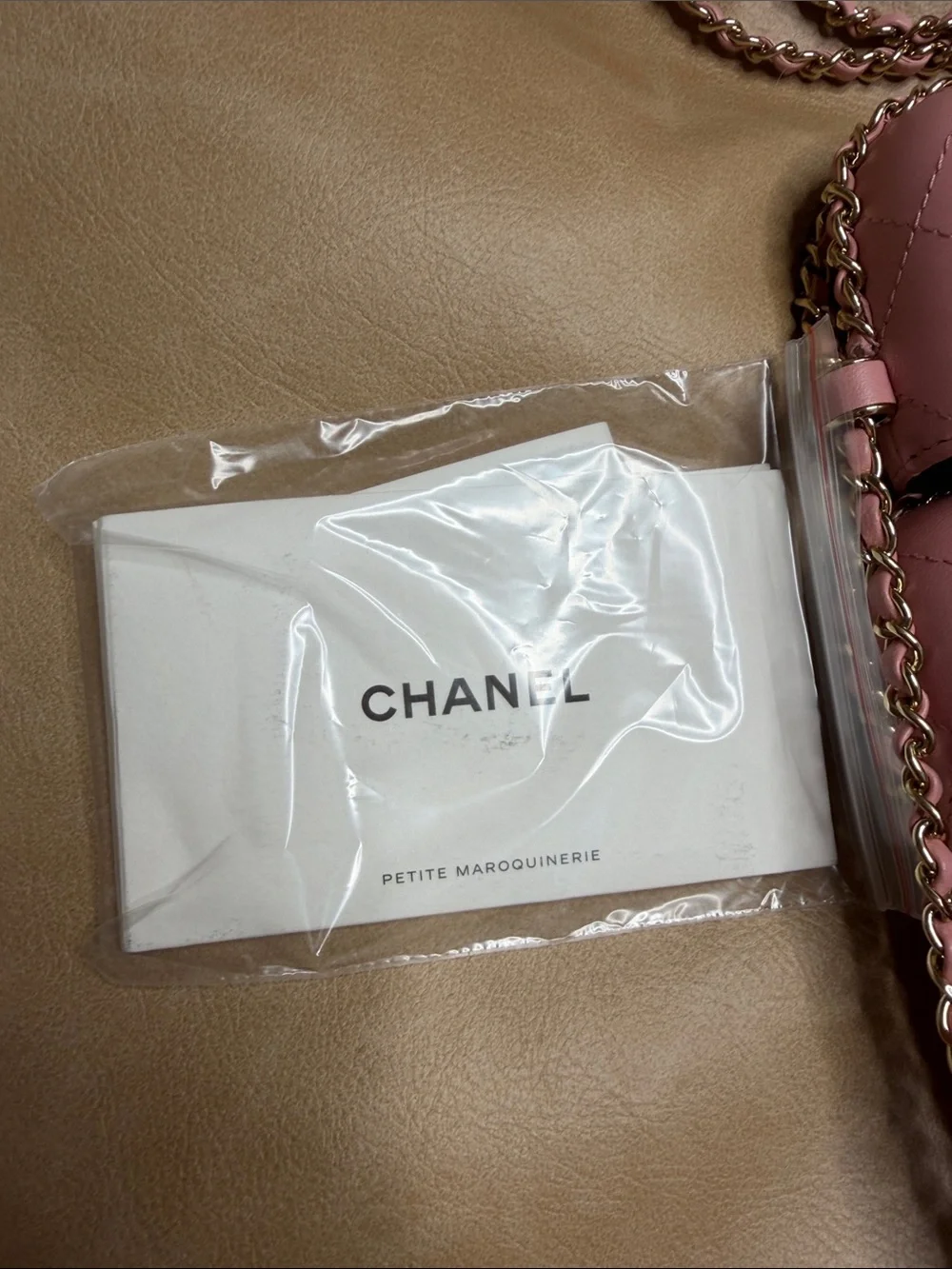 CHANEL Pink Quilted Crossbody Phone Pouch with Chain